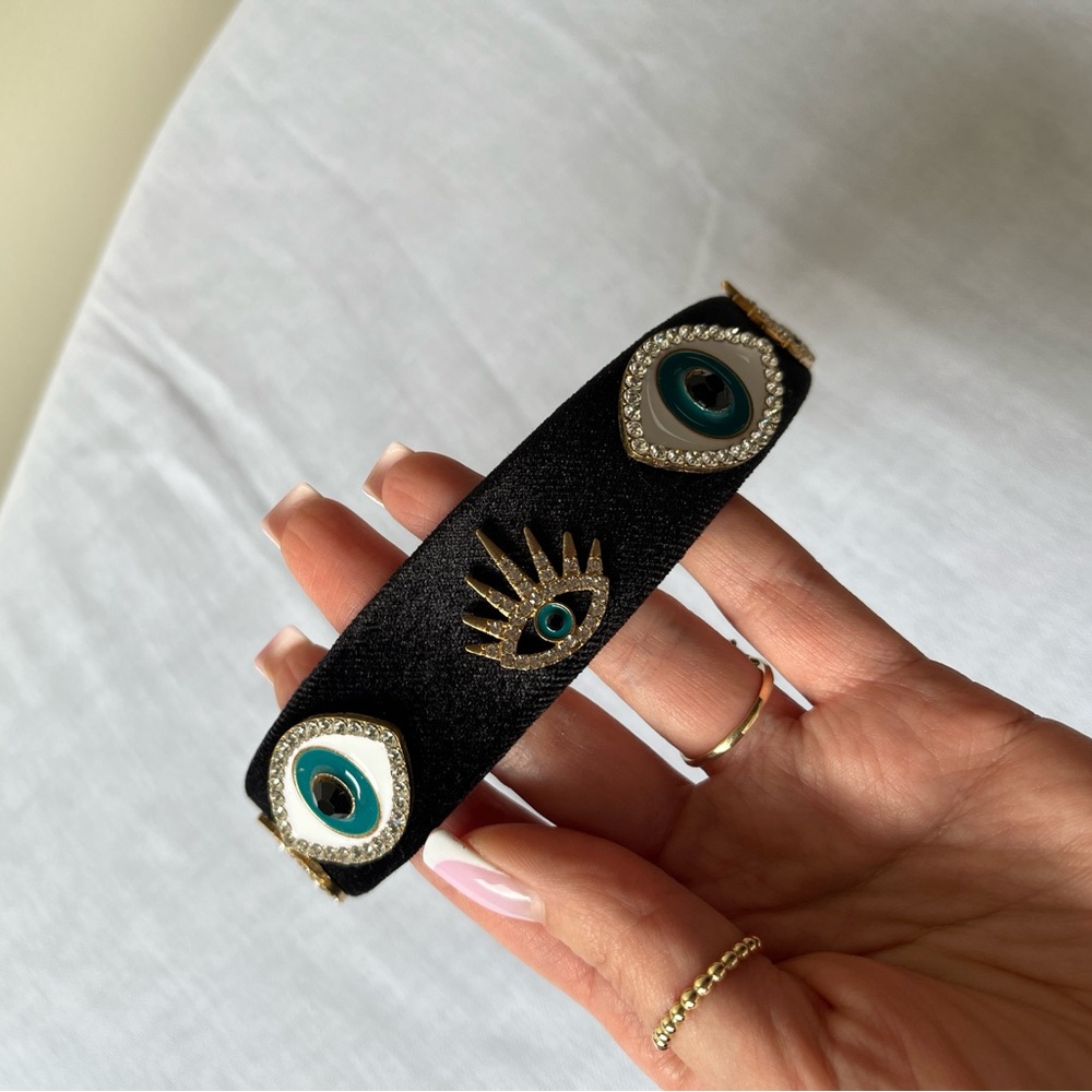 Black Evil Eye Headband - Picture 7 of 7